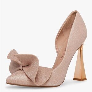 Betsey Johnson Glitter Pink Heels with Bow